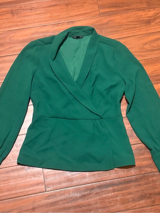 J. Crew Tops - J. Crew Emerald Green Wrap Blouse